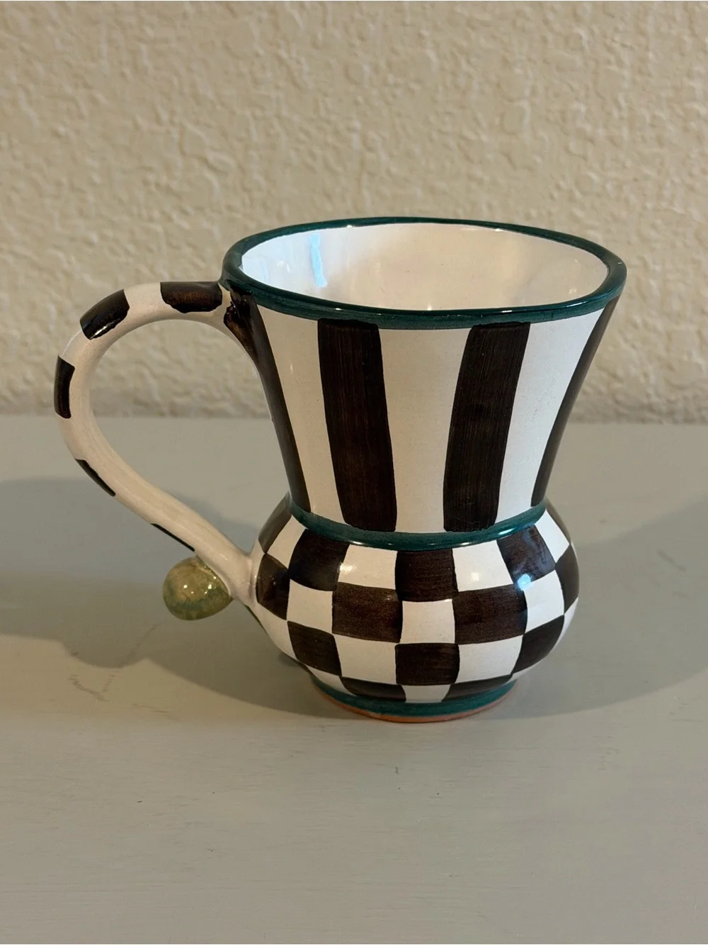 Mackenzie Childs Hand-Painted Mushroom Ceramic Mug Collector Series October New